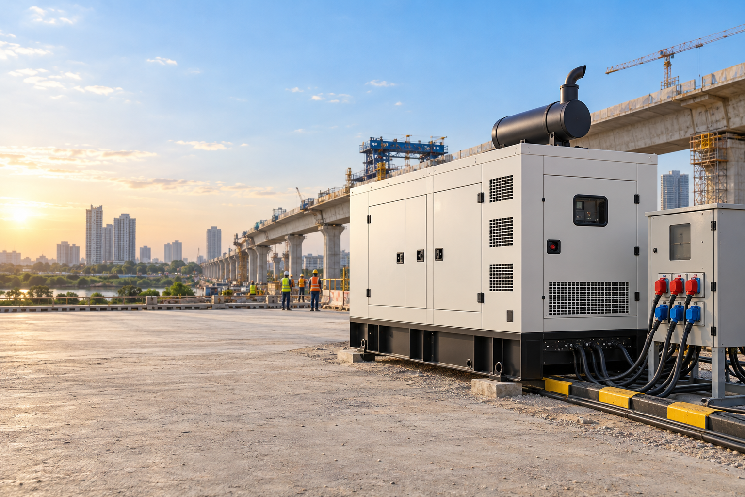 Diesel generator on hire at an India infrastructure project