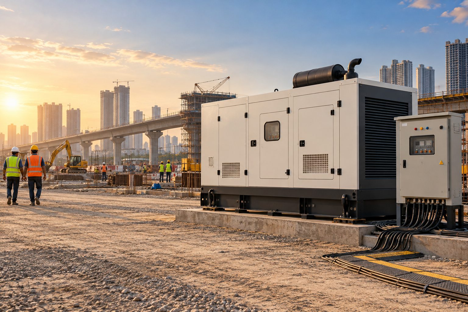 Diesel generator rental service at an India infrastructure project